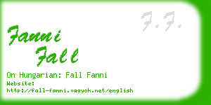 fanni fall business card